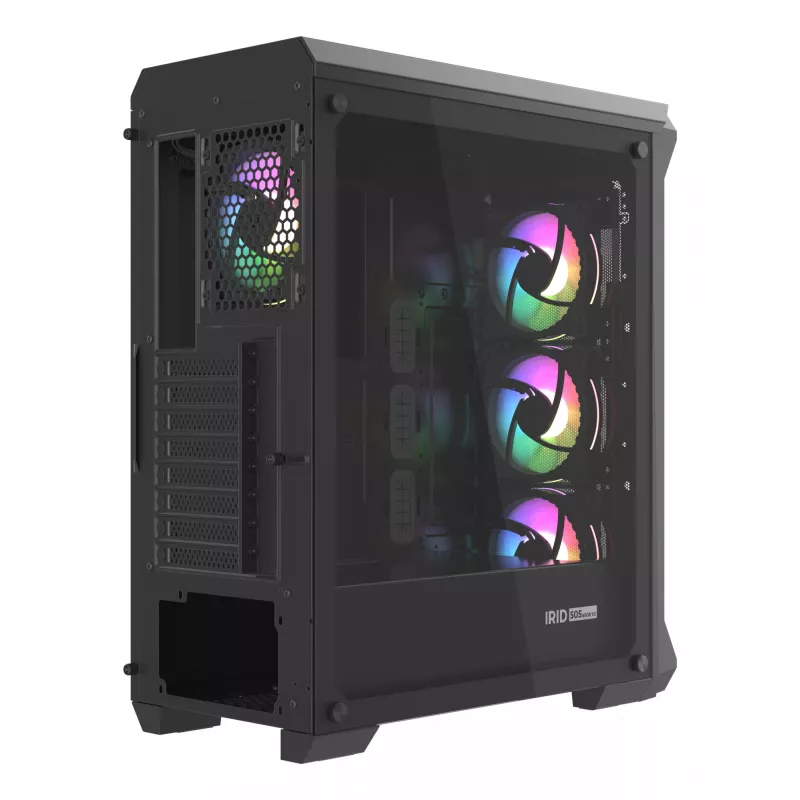 GENESIS Irid 505 ARGB Midi Tower Czarny, Przezroczysty