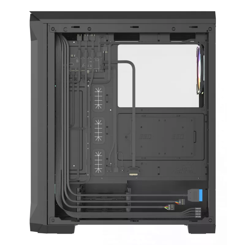 GENESIS Irid 505 ARGB Midi Tower Czarny, Przezroczysty