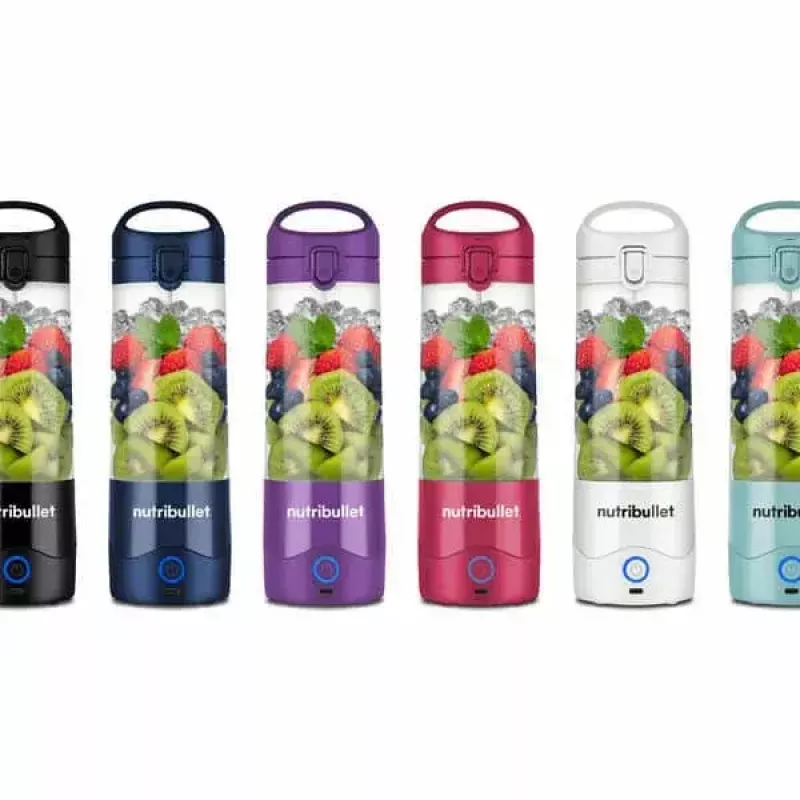 Sport blender NUTRIBULLET Portable 0.475 L, zasilany bateriami, ostrza ze stali nierdzewnej, misa Tritan, granatowy