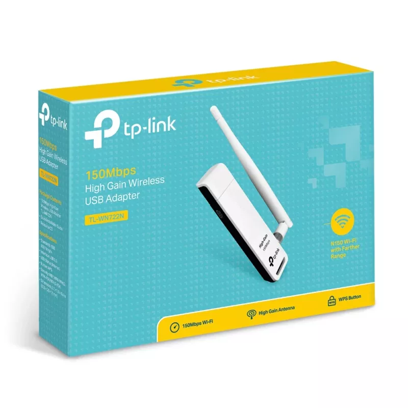 Karta sieciowa TP-Link TL-WN722N, WLAN 150 Mbit/s, USB, Wi-Fi 4, 2,4 GHz