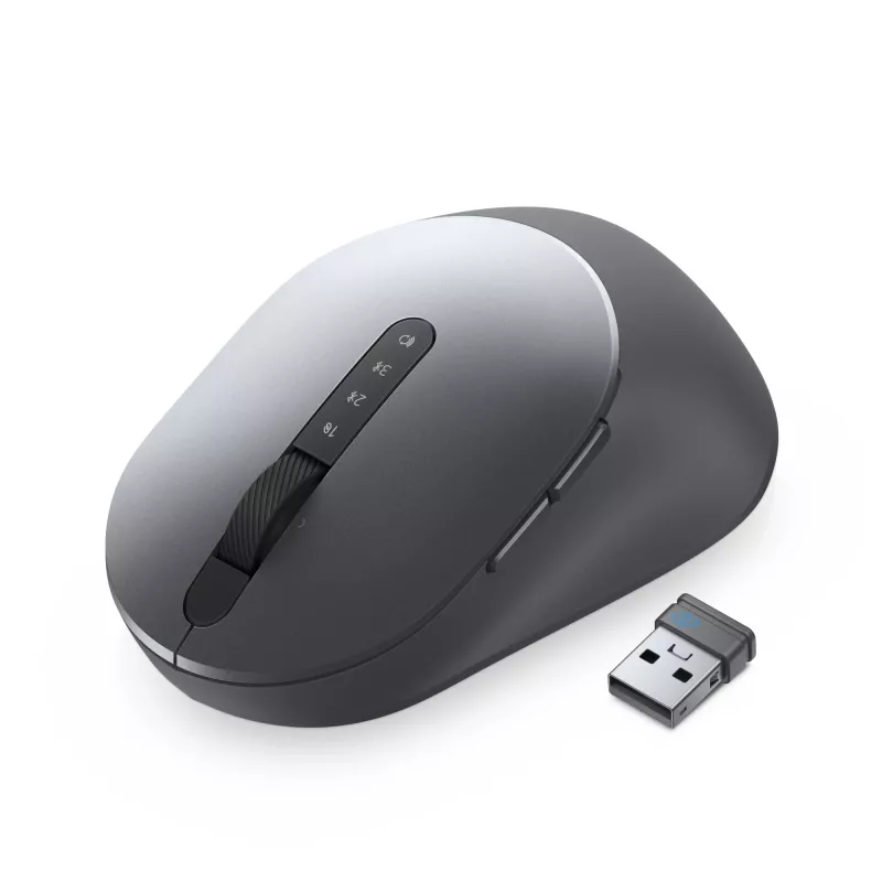 Mysz DELL Pro Plus - MS5320W, praworęczna, optyczna, RF bezprzewodowa + Bluetooth, 1600 DPI, szary, tytan