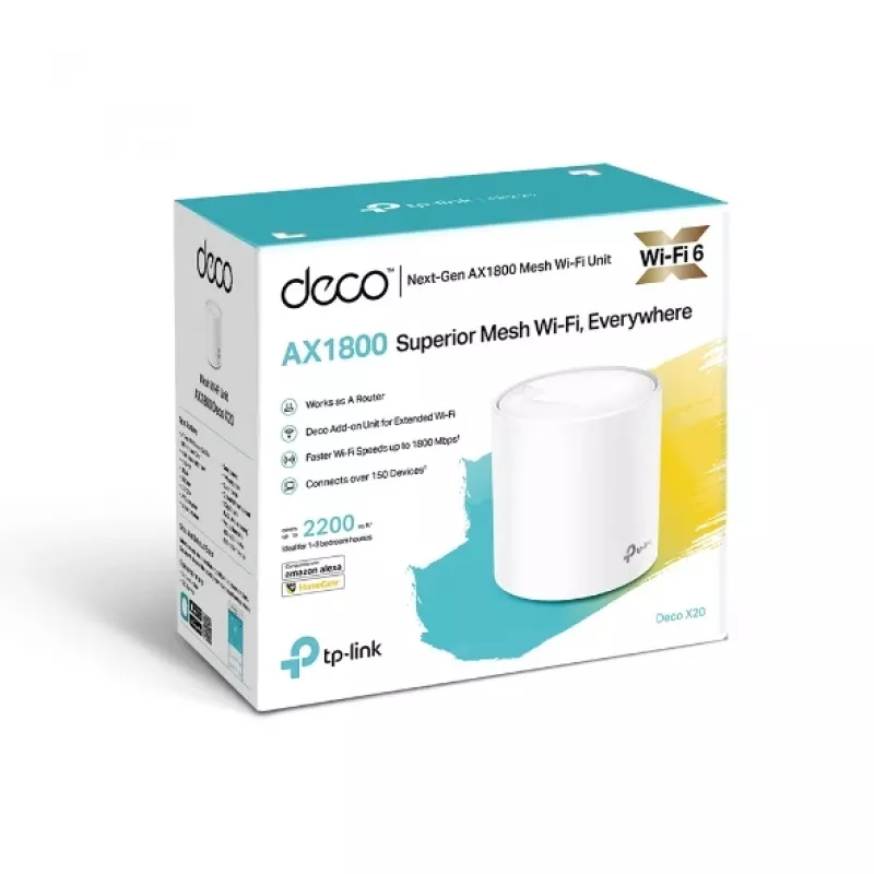 TP-Link AX1800 System Mesh Wi-Fi 6 do całego domu, biały, wewnętrzny, router Mesh, zasilanie, FCC