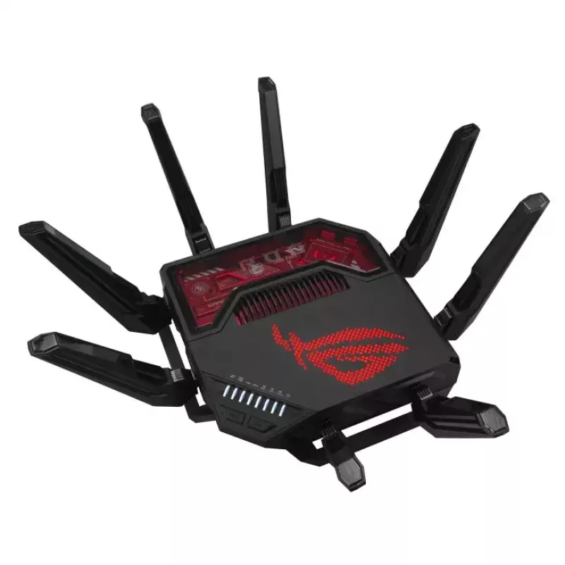 Router bezprzewodowy ASUS ROG Rapture GT-BE19000 Multi-Gigabit Ethernet Tri-pasmowy (2,4 GHz / 5 GHz / 6 GHz) Czarny, Czerwony