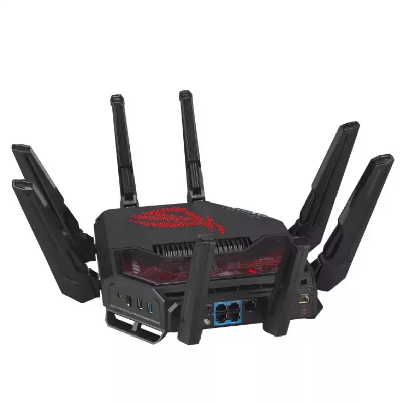 Router bezprzewodowy ASUS ROG Rapture GT-BE19000 Multi-Gigabit Ethernet Tri-pasmowy (2,4 GHz / 5 GHz / 6 GHz) Czarny, Czerwony
