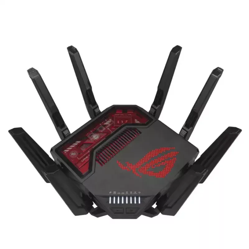 Router bezprzewodowy ASUS ROG Rapture GT-BE19000 Multi-Gigabit Ethernet Tri-pasmowy (2,4 GHz / 5 GHz / 6 GHz) Czarny, Czerwony