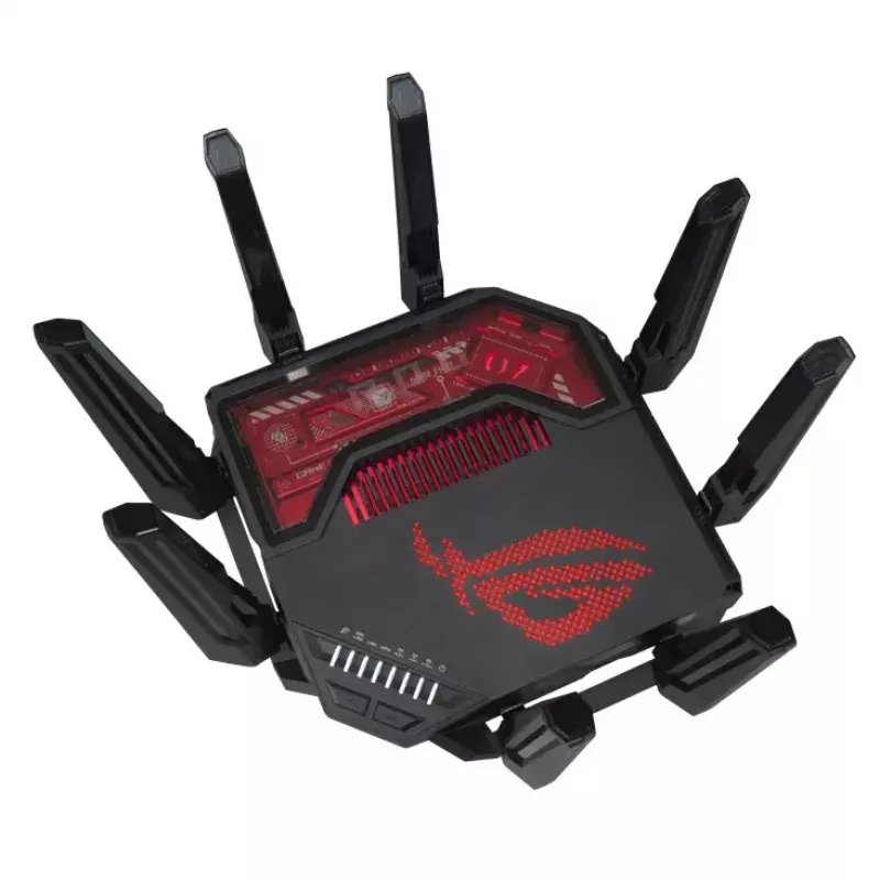 Router bezprzewodowy ASUS ROG Rapture GT-BE19000 Multi-Gigabit Ethernet Tri-pasmowy (2,4 GHz / 5 GHz / 6 GHz) Czarny, Czerwony