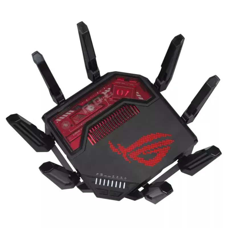 Router bezprzewodowy ASUS ROG Rapture GT-BE19000 Multi-Gigabit Ethernet Tri-pasmowy (2,4 GHz / 5 GHz / 6 GHz) Czarny, Czerwony