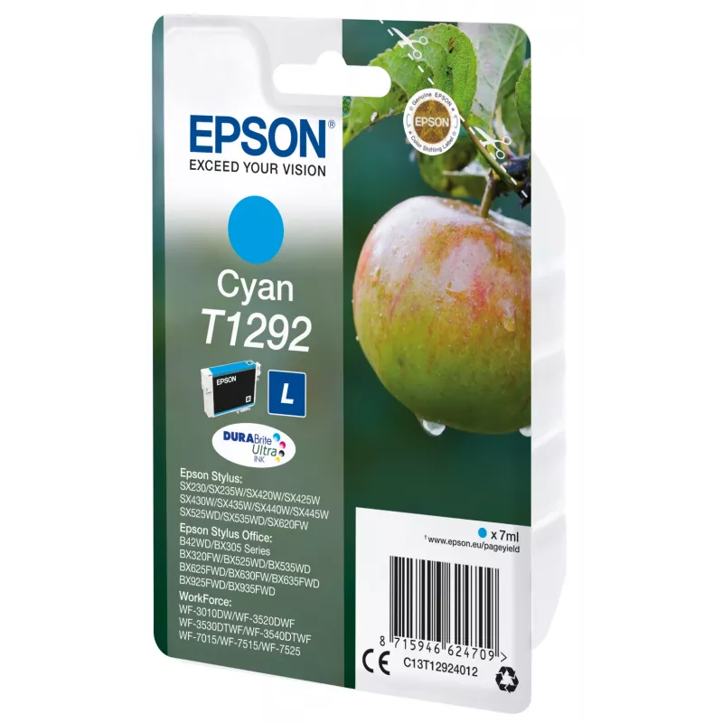 Epson Singlepack cyjan T1292 DURABrite Ultra Ink, cyjan, 7 ml, 1 szt., 474 strony