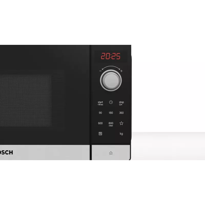 Bosch Serie 2 FFL023MS2 microwave Czarny, Stainless steel Solo microwave Countertop 20 L 800 W