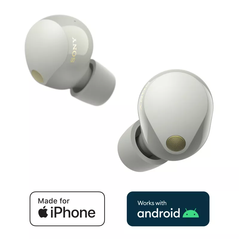 Sony WF-1000XM5 Zestaw słuchawkowy Bezprzewodowy Douszny Połączenia/Muzyka Bluetooth Srebrny