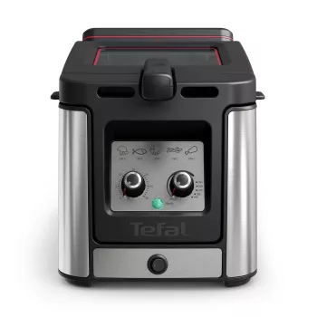 Tefal Clear Duo FR600D Pojedyncza 0.65 l Wolnostojąca 2000 W Frytkownica Czarny, Stal nierdzewna