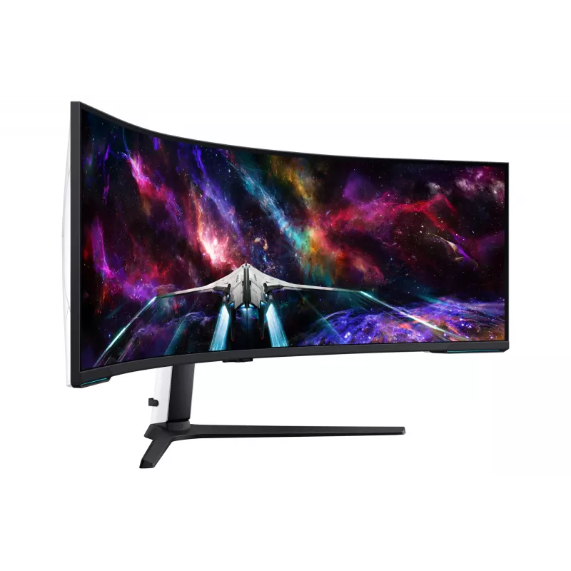 Monitor komputerowy Samsung G95NC 144,8 cm (57 cali) 7680 x 2160 pikseli Dual UHD LED Czarny, Biały