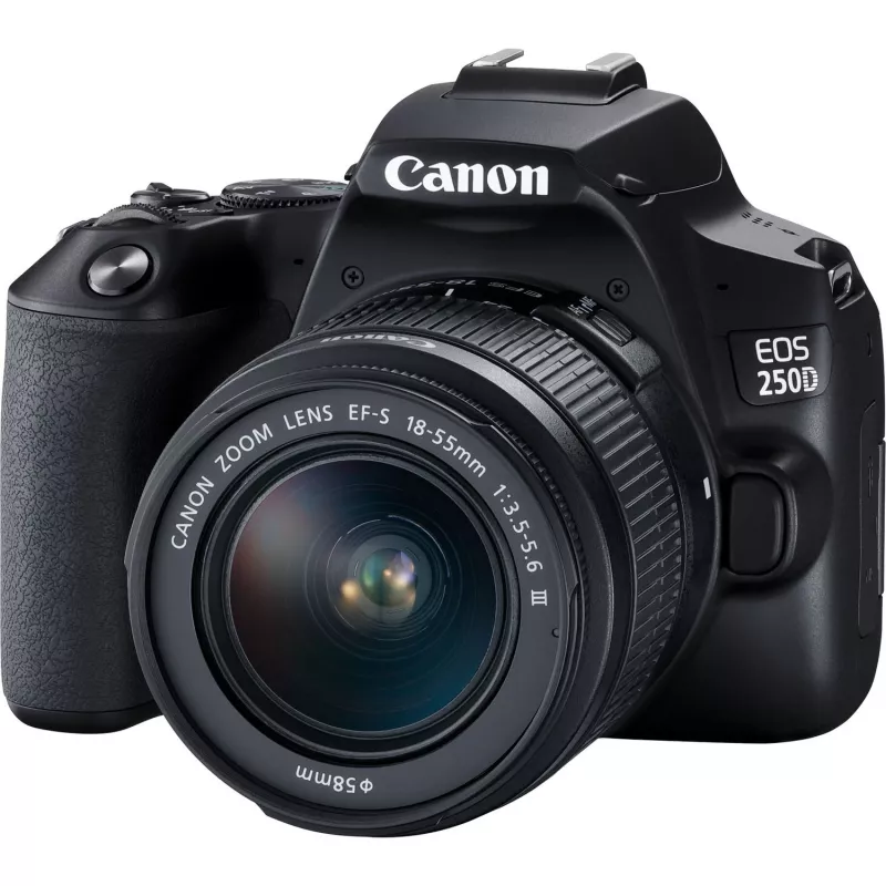 Canon EOS 250D + EF-S 18-55mm f/3.5-5.6 III SLR Camera Kit 24.1 MP CMOS 6000 x 4000 pixels Czarny