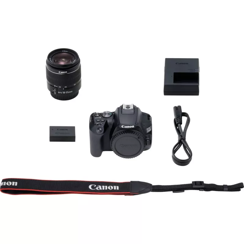Canon EOS 250D + EF-S 18-55mm f/3.5-5.6 III SLR Camera Kit 24.1 MP CMOS 6000 x 4000 pixels Czarny