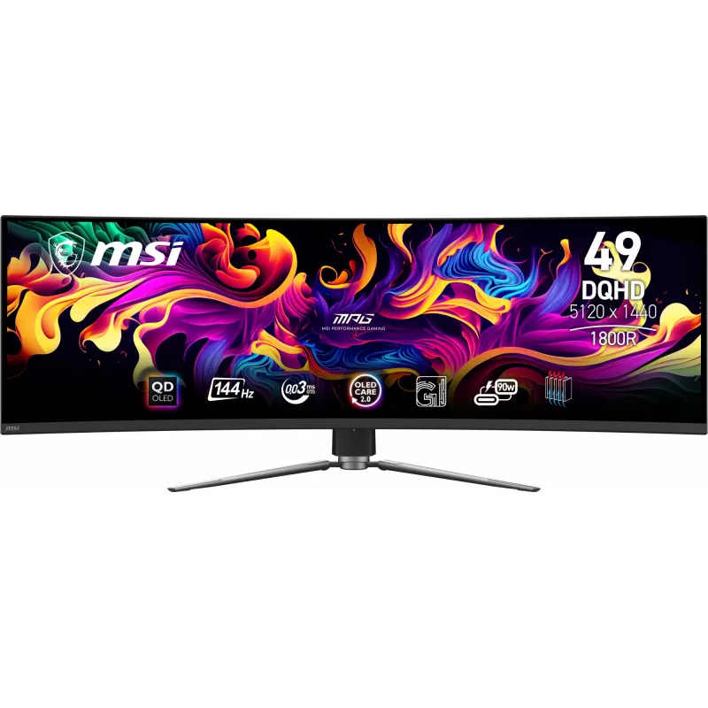 Monitor komputerowy MSI MPG 491CQP QD-OLED 124.5 cm (49 cali) 5120 x 1440 pikseli DQHD Czarny