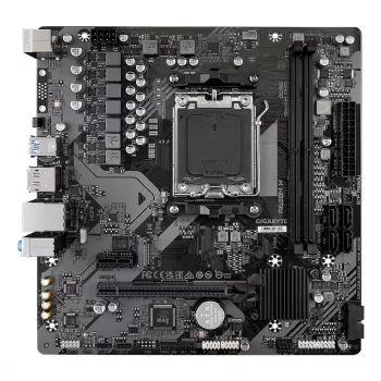 Płyta główna GIGABYTE A620M H - obsługuje procesory AMD Ryzen 8000, 5+2+2 fazowa cyfrowa VRM, do 7200 MHz DDR5 (OC), 1xPCIe 4.0 M.2, GbE LAN, USB 3.2 Gen 1
