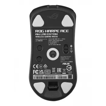 Mysz gamingowa ASUS ROG Harpe Ace Aim Lab Edition, ambidekstralna, RF Wireless + Bluetooth + USB Type-A, optyczna, 36000 DPI