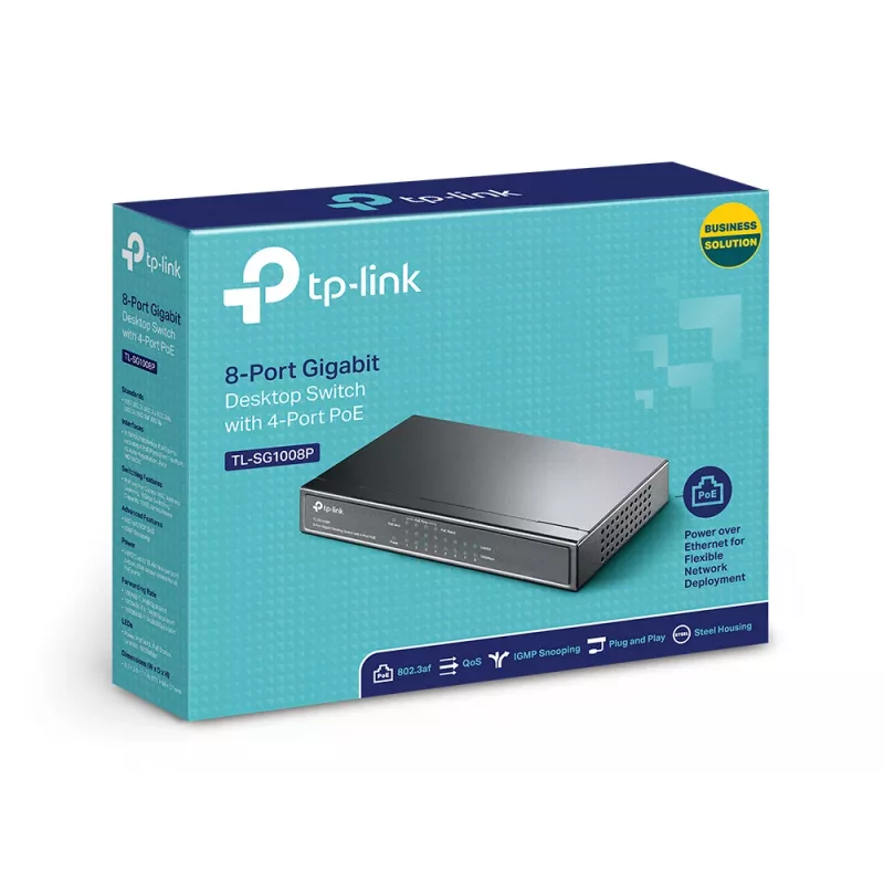Przełącznik zarządzalny TP-Link TL-SG1008P 8-portowy Gigabit PoE, 4 porty PoE