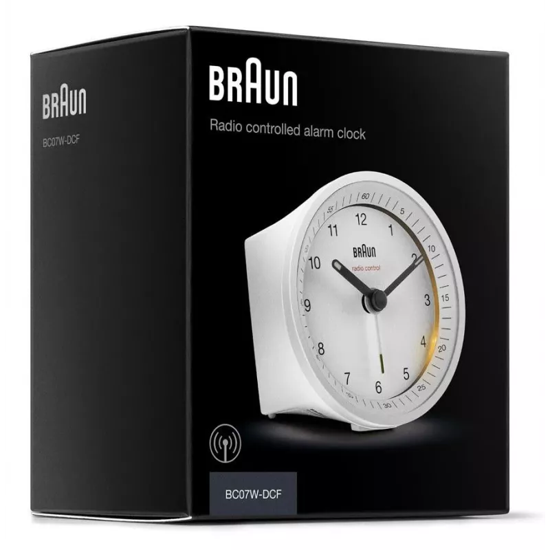 Braun BC07W-DCF Kwarcowy budzik Biały