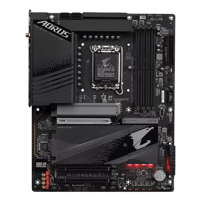 Płyta główna GIGABYTE Z790 AORUS ELITE AX - obsługuje procesory Intel Core 14. generacji, 16*+2+1 faz cyfrowego VRM, do 7600 MHz DDR5 (OC), 4x PCIe 4.0 M.2, Wi-Fi 6E, 2,5GbE LAN, USB 3.2 Gen 2x2