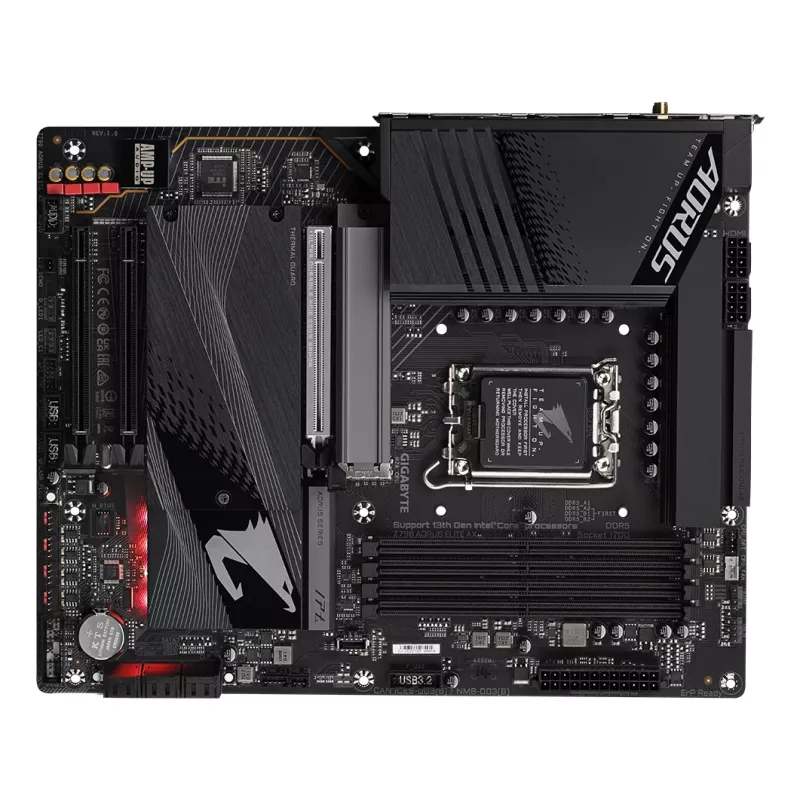 Płyta główna GIGABYTE Z790 AORUS ELITE AX - obsługuje procesory Intel Core 14. generacji, 16*+2+1 faz cyfrowego VRM, do 7600 MHz DDR5 (OC), 4x PCIe 4.0 M.2, Wi-Fi 6E, 2,5GbE LAN, USB 3.2 Gen 2x2