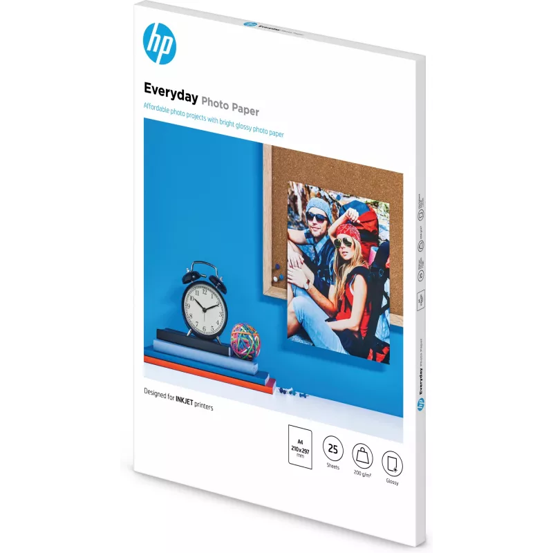 HP Everyday Photo Paper, Glossy, 200 g/m², A4 (210 x 297 mm), 25 arkuszy
