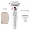 Epilator BRAUN Silk-épil 9 Flex 9-030 — 40 pęset MicroGrip, bezprzewodowy, Wet & Dry, masaż, Biały/Różowy