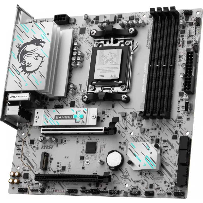 Płyta główna MSI B840M GAMING PLUS WIFI6E microATX, Socket AM5, DDR5 do 256 GB, Wi‑Fi 6E, 2.5GbE, M.2 x2, HDMI 2.1