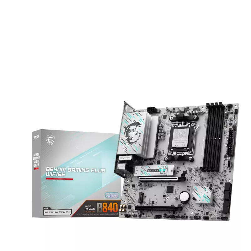 Płyta główna MSI B840M GAMING PLUS WIFI6E microATX, Socket AM5, DDR5 do 256 GB, Wi‑Fi 6E, 2.5GbE, M.2 x2, HDMI 2.1
