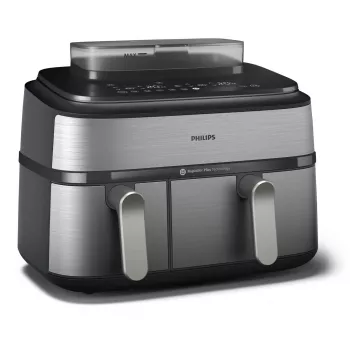 Frytkownica Philips 5000 series NA555/00 Podwójna 9 L Wolnostojąca 2750 W Gorące powietrze Srebrny