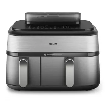 Frytkownica Philips 5000 series NA555/00 Podwójna 9 L Wolnostojąca 2750 W Gorące powietrze Srebrny