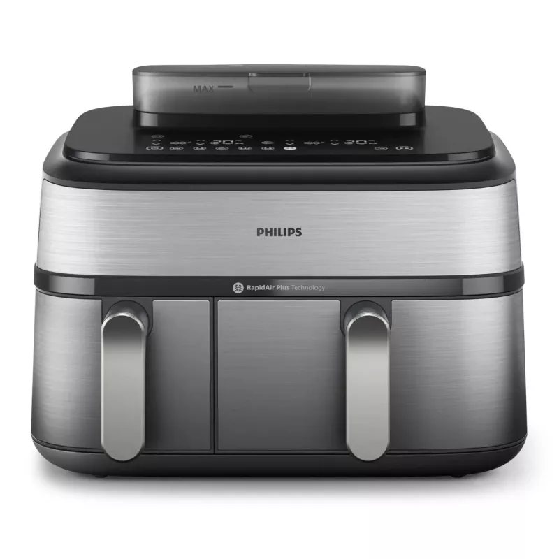 Frytkownica Philips 5000 series NA555/00 Podwójna 9 L Wolnostojąca 2750 W Gorące powietrze Srebrny