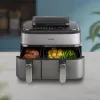 Frytkownica Philips 5000 series NA555/00 Podwójna 9 L Wolnostojąca 2750 W Gorące powietrze Srebrny