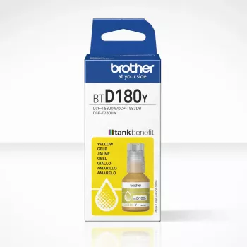 Oryginalna butelka z tuszem Brother BTD180Y żółty