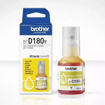 Oryginalna butelka z tuszem Brother BTD180Y żółty