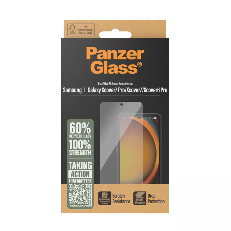 PanzerGlass® Szkło ochronne Samsung Galaxy Xcover7 Pro | Xcover7 | Xcover6 Pro | Ultra-Wide Fit