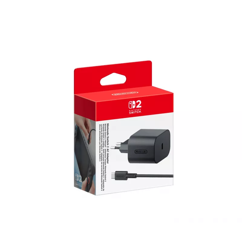 Nintendo Switch 2 AC Adapter, do użytku wewnętrznego, AC, 20 V, 1.5 m, Czarny
