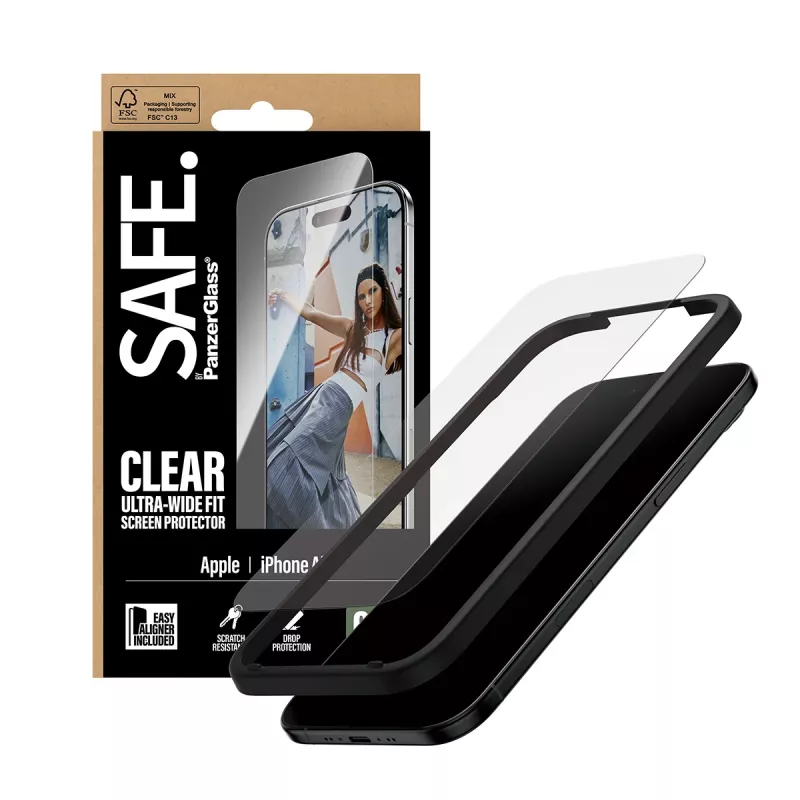 PanzerGlass SAFE. by ® Szkło ochronne do iPhone Air | Ultra-Wide Fit z EasyAligner