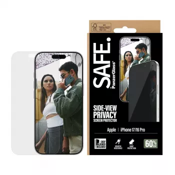 PanzerGlass SAFE. by ® 2-Way Privacy Screen Protector iPhone 17 | iPhone 16 Pro | Ultra-Wide Fit z EasyAligner
