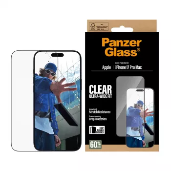 PanzerGlass ® Screen Protector iPhone 17 Pro Max | Ultra-Wide Fit z EasyAligner