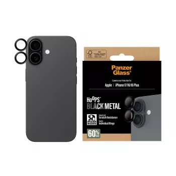 PanzerGlass ® Hoops® Osłona obiektywu aparatu Czarny iPhone 17 | iPhone 16 | 16 Plus