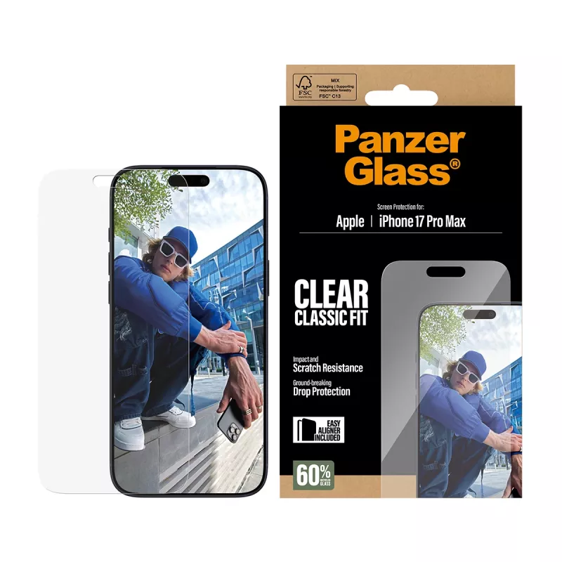 PanzerGlass ® Screen Protector iPhone 17 Pro Max | Classic Fit z EasyAligner
