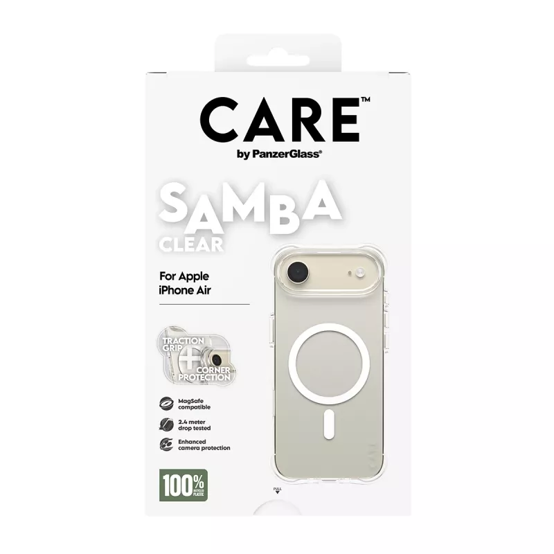PanzerGlass CARE™ by ® Samba Case Transparent w. White MagSafe iPhone Air
