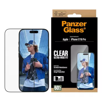 PanzerGlass ® Screen Protector iPhone 17 | iPhone 16 Pro | Ultra-Wide Fit z EasyAligner