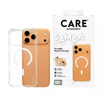 PanzerGlass CARE™ by ® Samba Case Transparent z Białym MagSafe iPhone 17 Pro Max