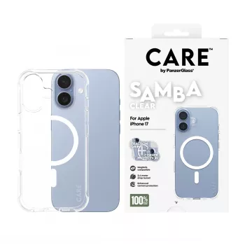 Etui PanzerGlass CARE by Fashionable Case Samba Przezroczyste z Białym MagSafe iPhone 17