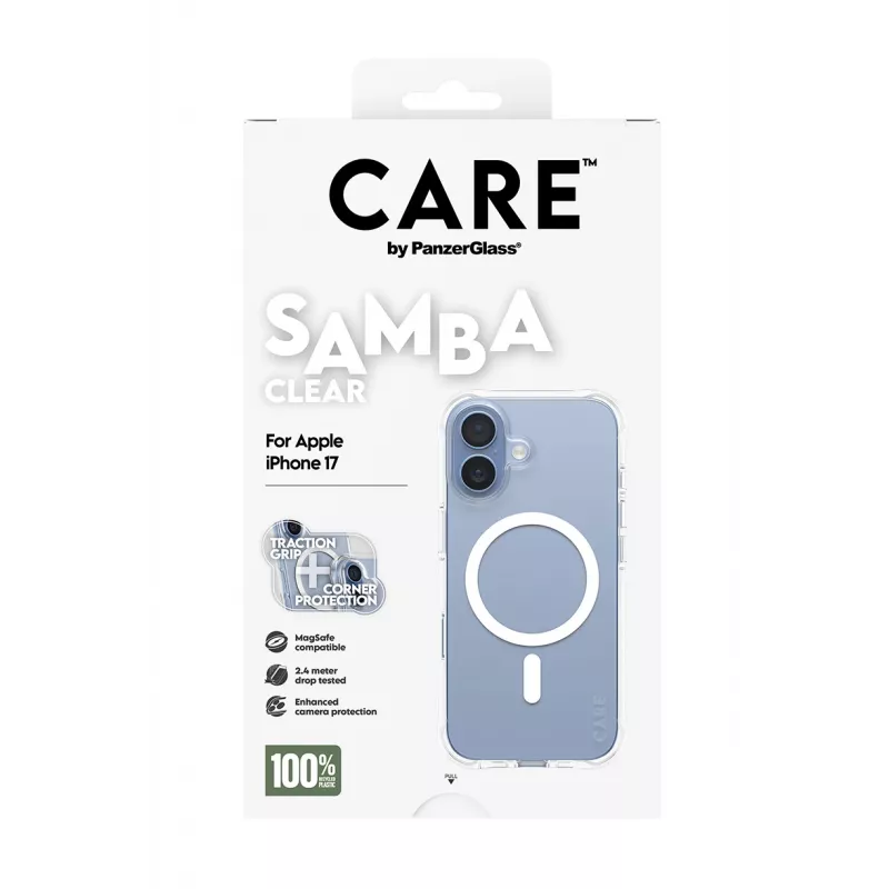 Etui PanzerGlass CARE by Fashionable Case Samba Przezroczyste z Białym MagSafe iPhone 17