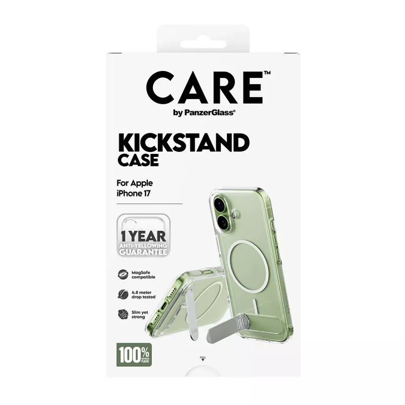 Pokrywa PanzerGlass CARE by Feature, przezroczysta, z podstawką i MagSafe, iPhone 17