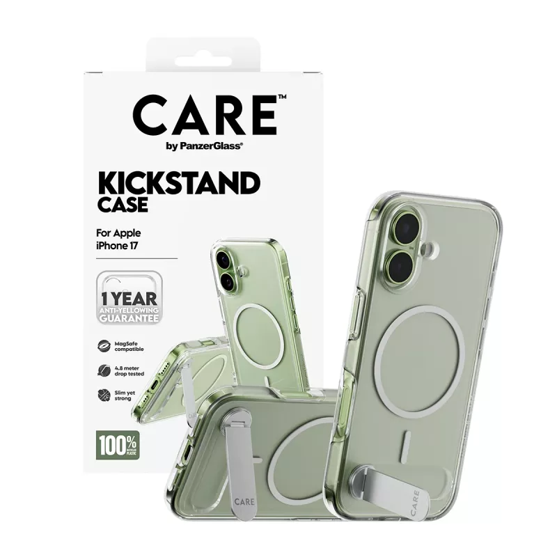 Pokrywa PanzerGlass CARE by Feature, przezroczysta, z podstawką i MagSafe, iPhone 17