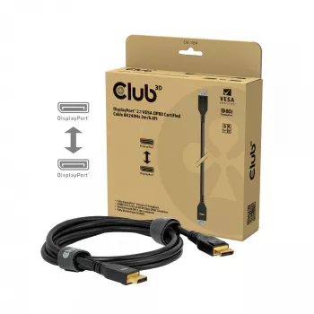Kabel CLUB3D DisplayPort™ 2.1 z certyfikatem VESA DP80 8K240Hz 2m/6.56ft